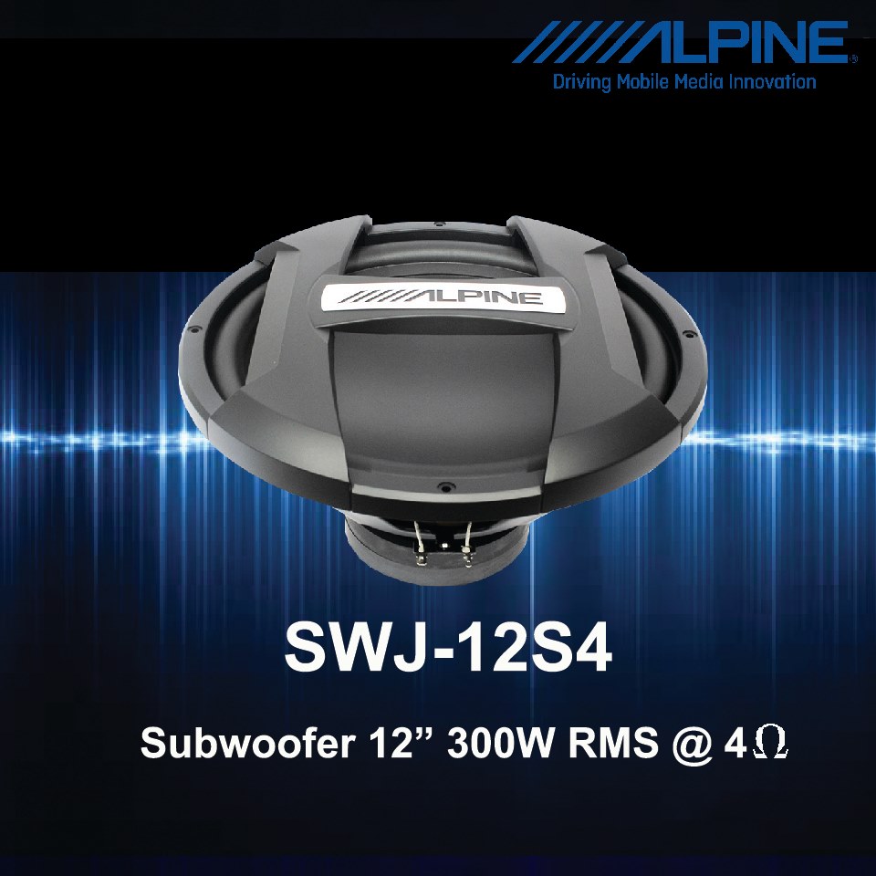Alpine SWJ-12S4 J-Series 12″ Subwoofer (250W RMS / 750W Peak)
