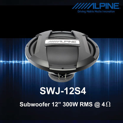 Alpine SWJ-12S4 J-Series 12″ Subwoofer (250W RMS / 750W Peak)
