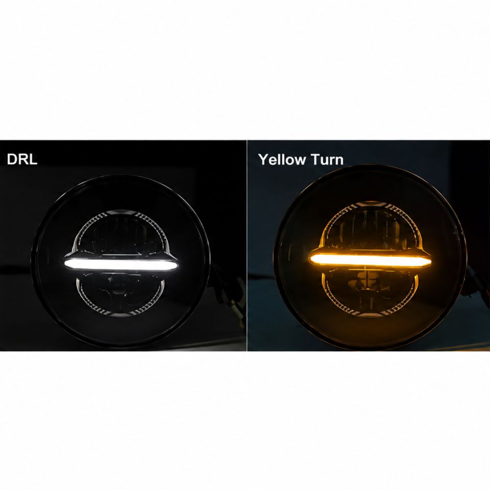 Mahindra Thar 2020+ 7 Inch 140W Minus Design LED Headlight with DRL & Turn Signal | 6000K | Plug n Play | Set of 2 | 
