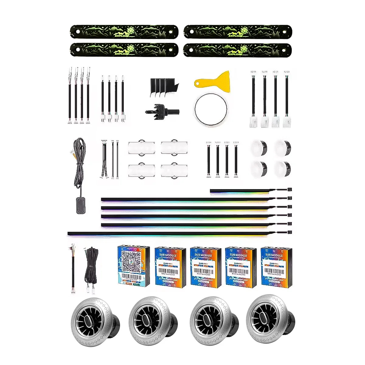 Cardi K4 Ambient Light Kit for Mahindra Thar Roxx (2024 Onwards) | 26-Piece Premium Interior Ambient Lighting System