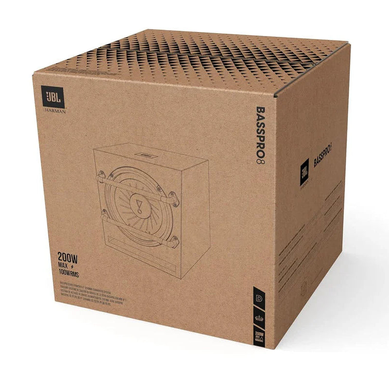 JBL BassPro 8 Active Powered Subwoofer System | 8-Inch Subwoofer with Built-in Class D Amplifier | 200W Max Power