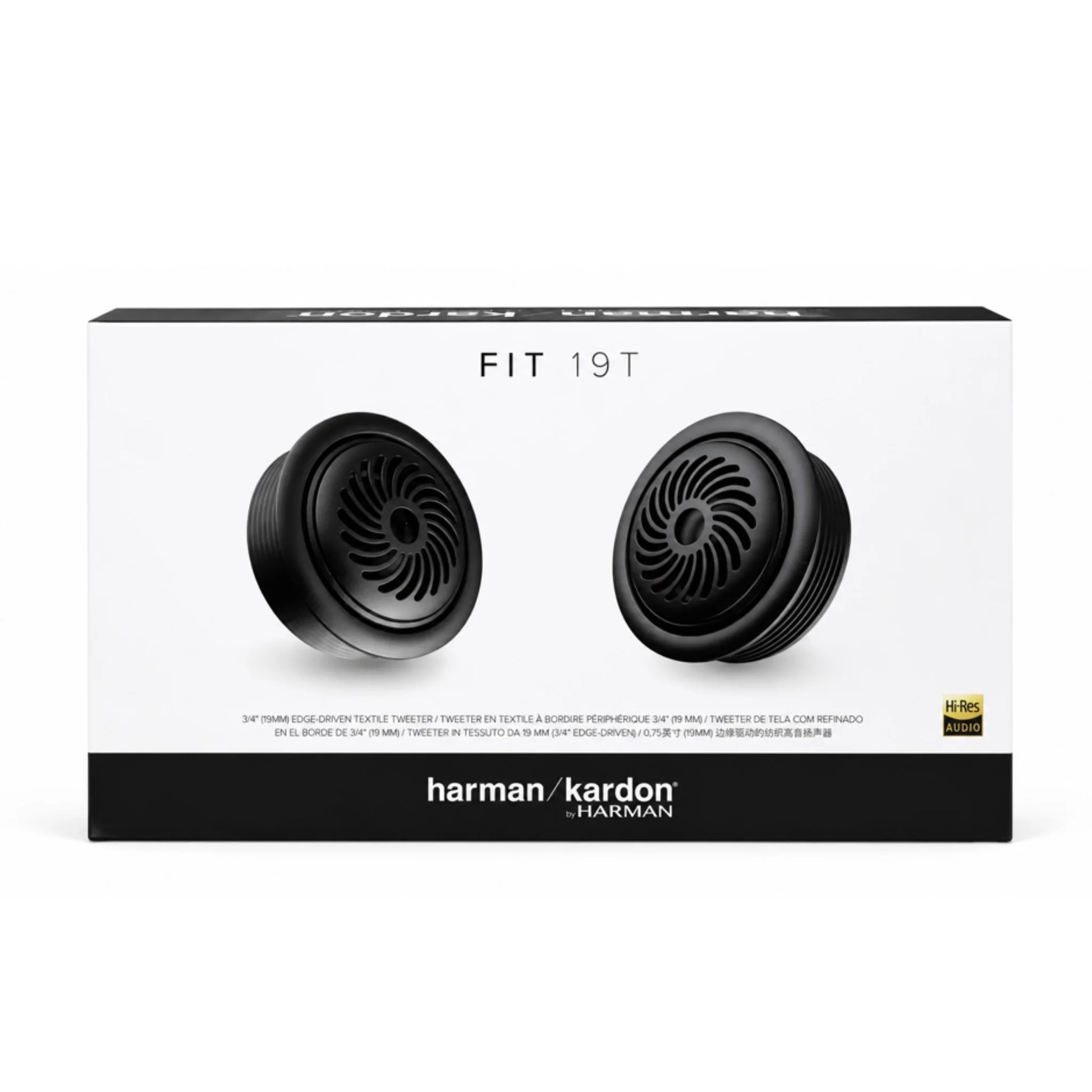 Harman Kardon FIT 19T Premium Hi-Res Tweeters for Car | 0.75" (19mm) Edge-Driven Textile Dome Tweeters | 400W Peak