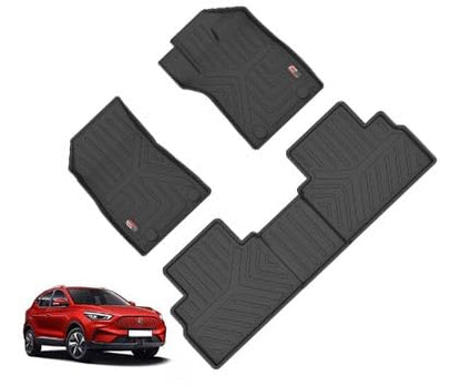 GFX Car Floor Mats for MG ZS EV (2021 Onwards) | Waterproof | Anti-Slip | All-Weather | Stylish Protection | Sleek Black