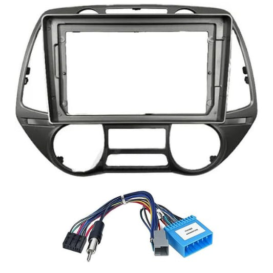 Android Frame – 9 Inch | Compatible with Hyundai i20 (2008–2011) | Black | Premium ABS | Scratch Resistant | Plug & Play Wiring