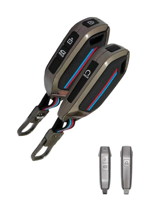 Premium Metal Alloy Key Cover for KIA Syros | 4 Buttom Smart Key