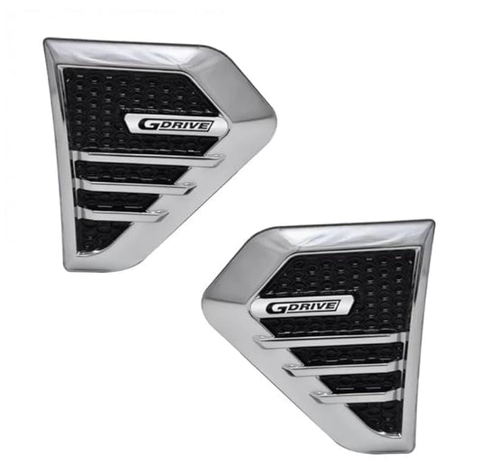 Chrome Side Vent Decal – Universal Fit | Peel-and-Stick Aerodynamic Car Styling (Set of 2)