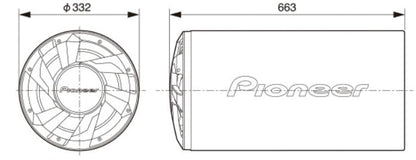 Pioneer TS-WX300TA 12″ Active Bass Tube Subwoofer (1300W Max / 350W RMS)