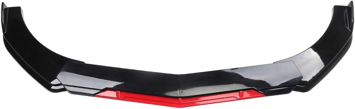 Front Bumper Lip Spoiler Bumper Spoiler 4 Split Front Bumper Spoiler Cover Trim Upgrade Scratch Resistant Protector Lightweight Aero
