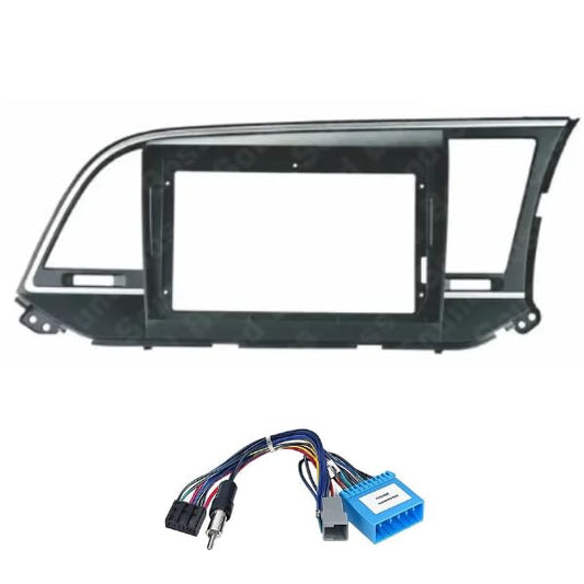 Android Frame – 9 Inch | Compatible with Hyundai Elantra (2017–2018) | Black | Premium ABS | Scratch Resistant | Plug & Play Wiring