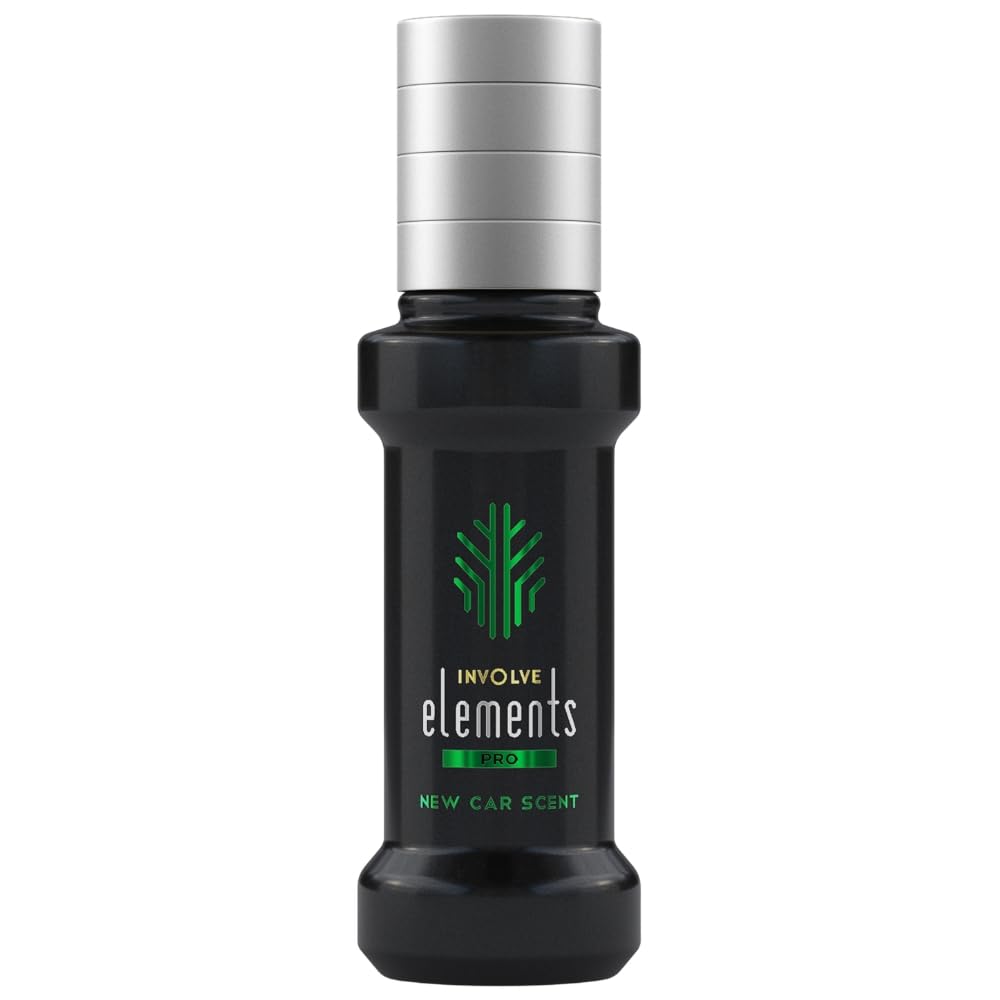 Involve your senses Elements Pro-New Car Scent - 30 ml | Strong Leather Car Scent Spray With Hanging Card|200 + Sprays | car perfumes and fresheners