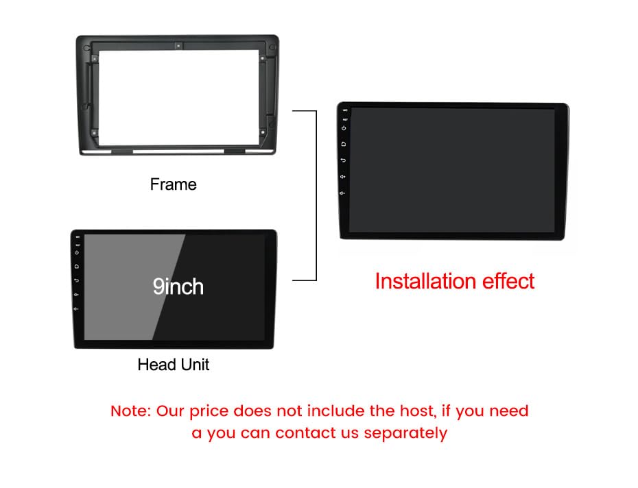 Android Frame 9 inch (Suitable for Base Model Toyota Etios Liva 2011-2016) Toyota Car Stereo Frame with Wiring