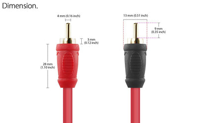 Nakamichi RCA OFC Cable 2-Male to 2-Male Audio Stereo Cable | Hi-Fi / Subwoofer / Car Audio