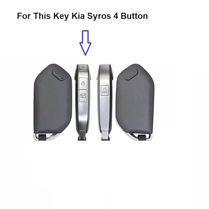 Premium Metal Alloy Key Cover for KIA Syros | 4 Buttom Smart Key
