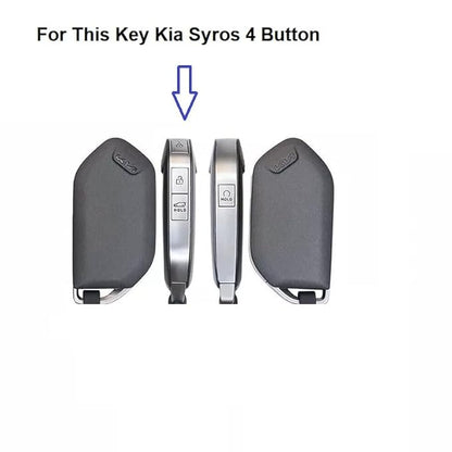 Premium Metal Alloy Key Cover for KIA Syros | 4 Buttom Smart Key