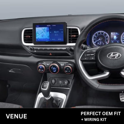 Android Frame 9 Inch | Suitable  for Hyundai Venue 2020 | With Power connector Cable | Premium ABS Plastic | Matte Finish