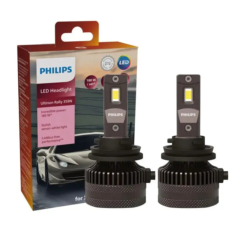 Philips U359N LED Headlight Bulbs | 180W Power | Brilliant White Light | Superior Night Visibility
