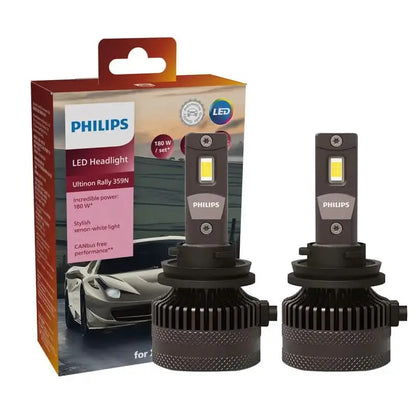 Philips U359N LED Headlight Bulbs | 180W Power | Brilliant White Light | Superior Night Visibility