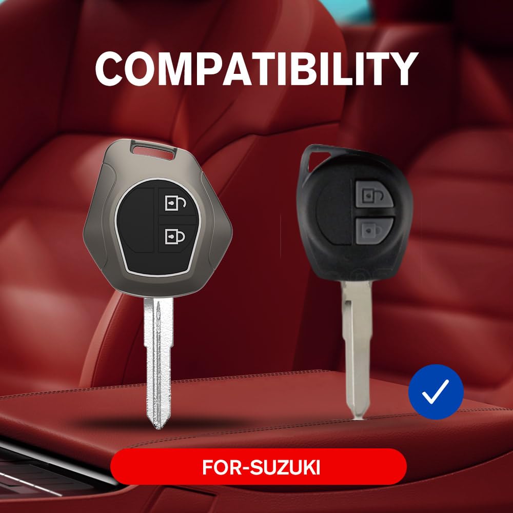 NH ONE Car Key Metal Case Premium Design, Compatible with Maruti Suzuki 2-Button Remote Key