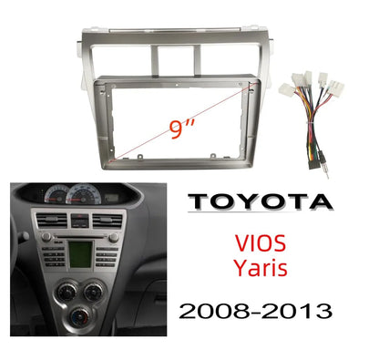 Android Frame 9 inch (Suitable for Base Model Toyota Yaris) Toyota Car Stereo Frame with Wiring