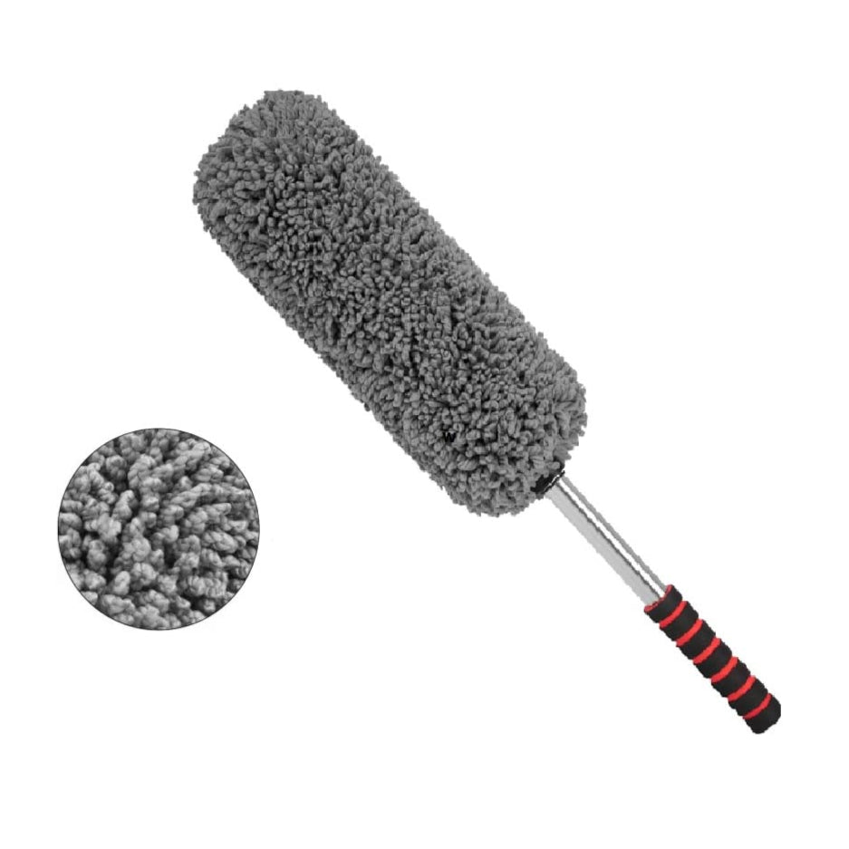 Car Duster Multipurpose Microfiber Cylindrical Wash Brush Solar Panel Cleaner Vehicle Interior and Exterior Cleaning Kit with Extendable Handle for Car, Bike