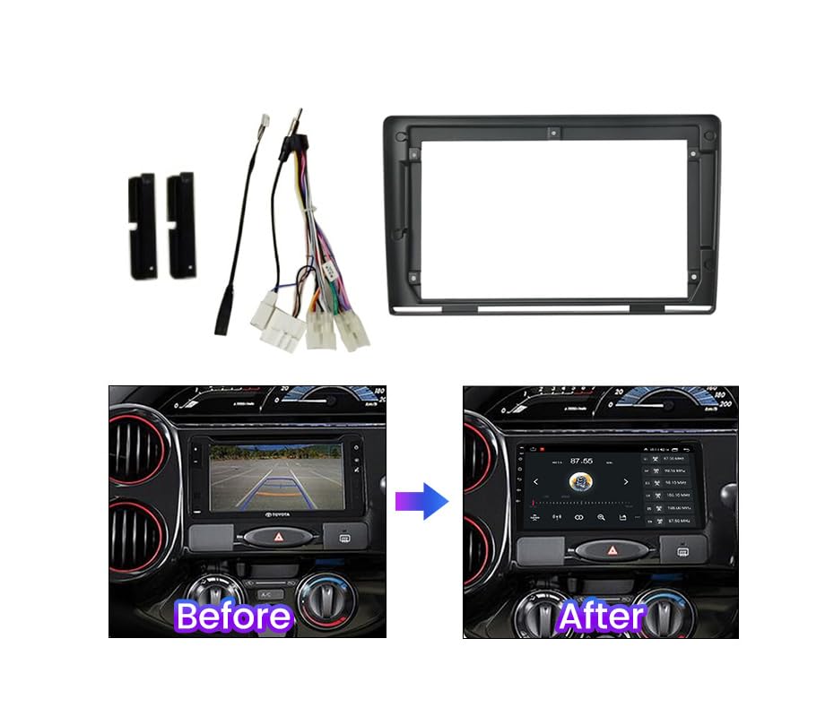Android Frame 9 inch (Suitable for Base Model Toyota Etios Liva 2011-2016) Toyota Car Stereo Frame with Wiring