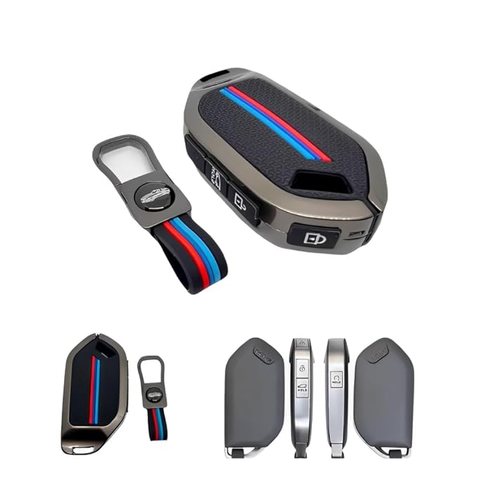 Premium Metal Alloy Key Cover for KIA Syros | 4 Buttom Smart Key