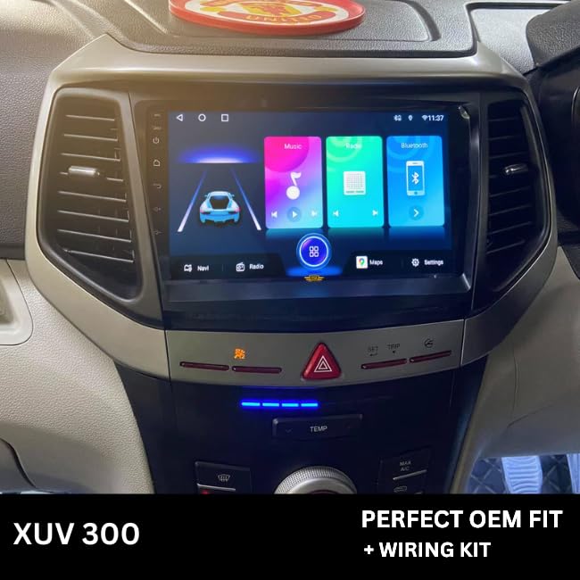 Android Stereo Frame (Suitable For Mahindra XUV 300) 9 Inch with Power Cable Connector | Durable & Scratch-Resistant