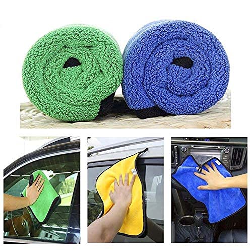 NH ONE Heavy Microfiber Cloth (800 GSM) For Car Cleaning And Detailing, Double Sided, Extra Thick Plush Microfiber Towel Lint-Free | Pack Of 3 | Color: Mix | Multi Color