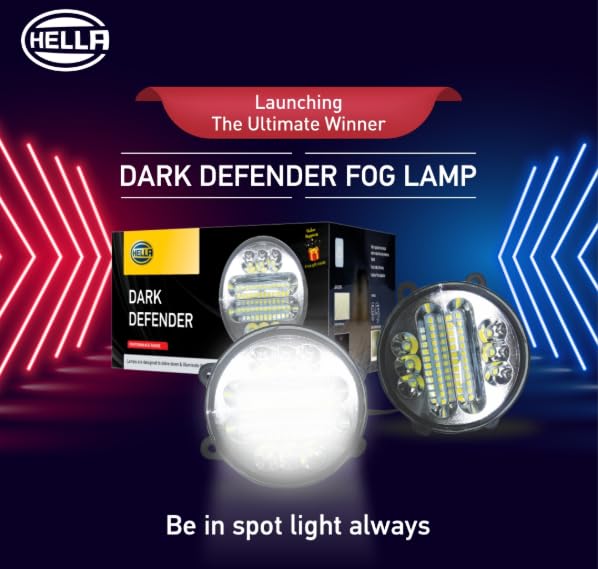 HELLA Defender LED Fog Lamp Set – Universal Fit for Cars & SUVs | All-Weather Visibility & Safety