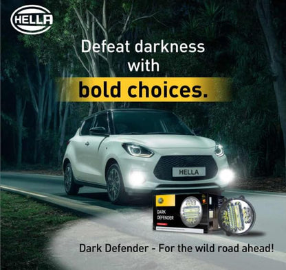 HELLA Defender LED Fog Lamp Set – Universal Fit for Cars & SUVs | All-Weather Visibility & Safety