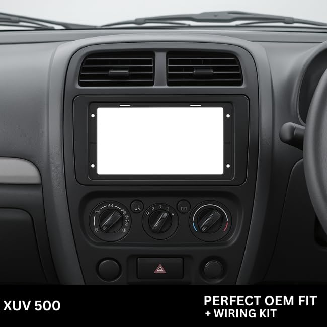 Android Stereo Frame (Suitable For Mahindra XUV 500) 9 Inch with Power Cable Connector | Durable & Scratch-Resistant