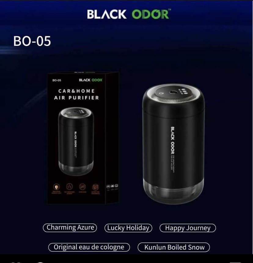 Black Odor Car & Home Air Freshener and Purifier - Long-Lasting Fragrance, Compact Design, Removes Bad Odors, Ideal for Car