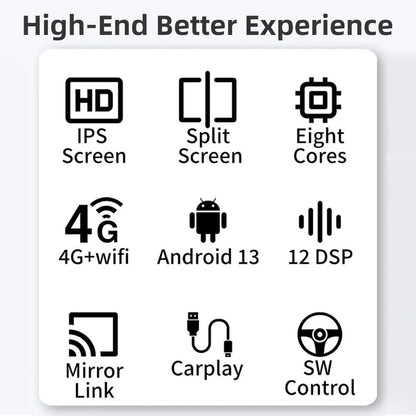 Diamond 2K Car Android System Touch Screen 4GB+64GB|10.1 Inch|4 Core|Wireless Carplay Adapter & Android Auto | Car Stereo |Universal All Cars| Including AHD Rear View Camera
