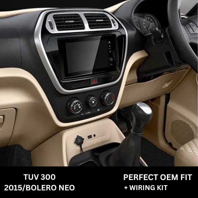 Android Stereo Frame (Suitable For Mahindra Bolero Neo) 9 Inch with Power Cable Connector | Durable & Scratch-Resistant