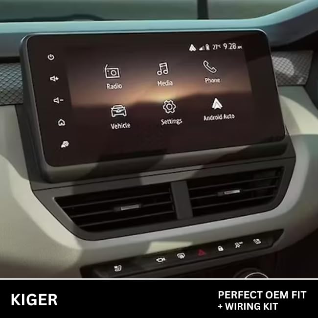 Android Stereo Frame (Suitable For Renault Kiger) 9 Inch with Power Cable Connector | Durable & Scratch-Resistant