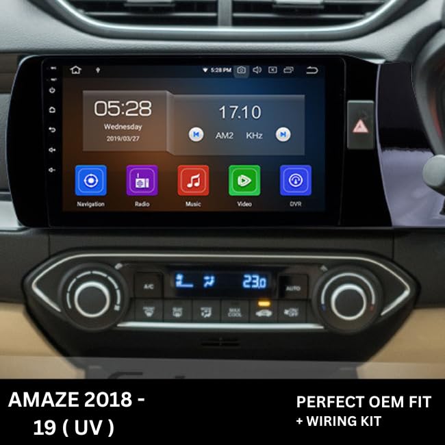 Android Stereo Frame (Suitable For Honda Amaze 2018-2019) 9 Inch with Power Cable Connector | Durable & Scratch-Resistant