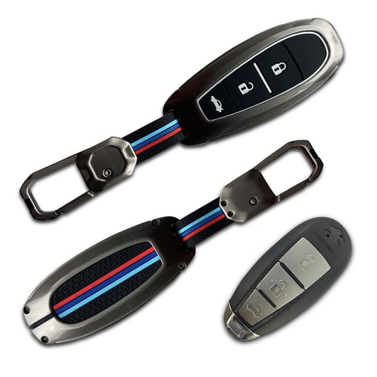 Premium Metal Car Key Cover for Maruti Suzuki Ciaz | Vitara Brezza | Swift | Ignis | Baleno | Scross | 3 Buttons Smart Key