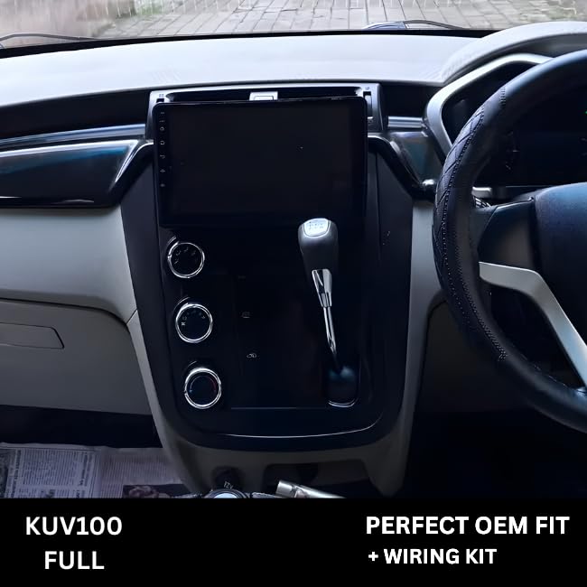 Android Stereo Frame (Suitable For Mahindra KUV100) 9 Inch with Power Cable Connector | Durable & Scratch-Resistant