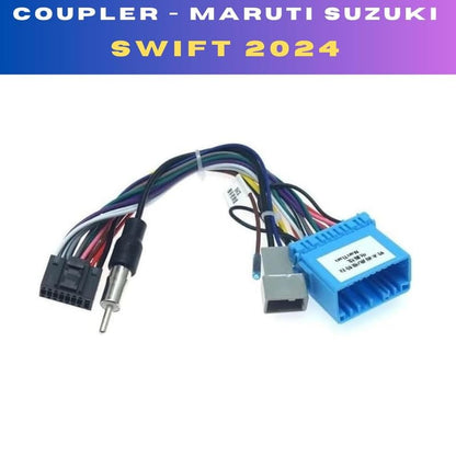 Android Stereo Frame 9 Inch Suitable For New Swift 2024 Matte Black Finish with Power Cable Connector