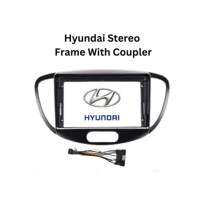 Android Frame 9 inch (Suitable for Hyundai i10 2008 to 2014) 2 Din Car Dashboard Radio Fascia Dash Car Stereo Frame with Wiring