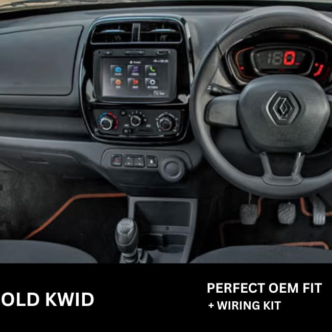 Android Stereo Frame (Suitable For Renault Kwid 2012-2019) 9 Inch with Power Cable Connector | Durable & Scratch-Resistant