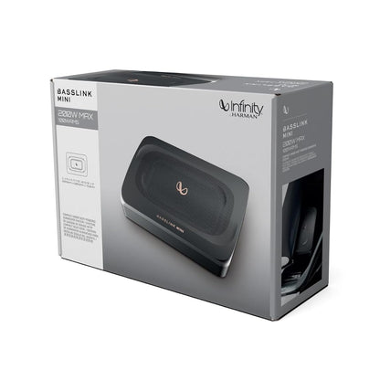 Infinity BassLink Mini Underseat Active Subwoofer | 200W Max Power | Compact Powered Bass System