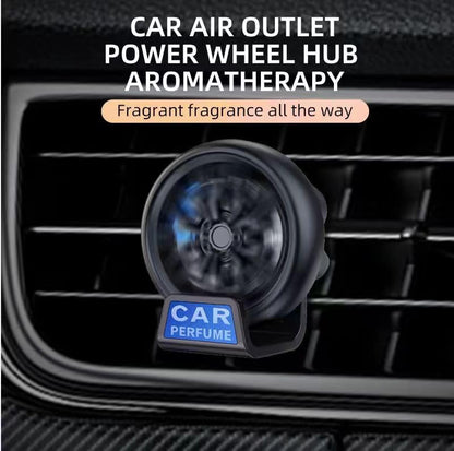 Car Air Freshener AC Vent Clip, Wheel Hub Design | ABS+Alloy Material | Auto wheel rotate - Red