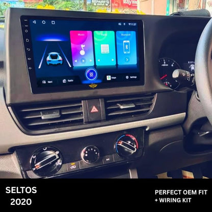 Android Frame 9 inch | Compatible with Kia Seltos 2020 – Premium ABS | Scratch & Heat Resistant | Plug & Play Wiring