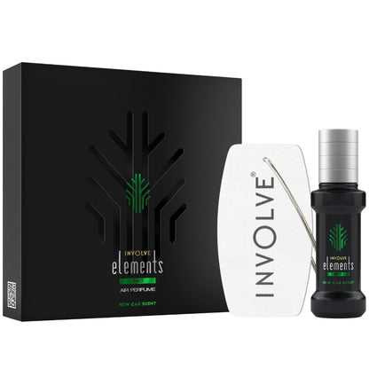 Involve your senses Elements Pro-New Car Scent - 30 ml | Strong Leather Car Scent Spray With Hanging Card|200 + Sprays | car perfumes and fresheners