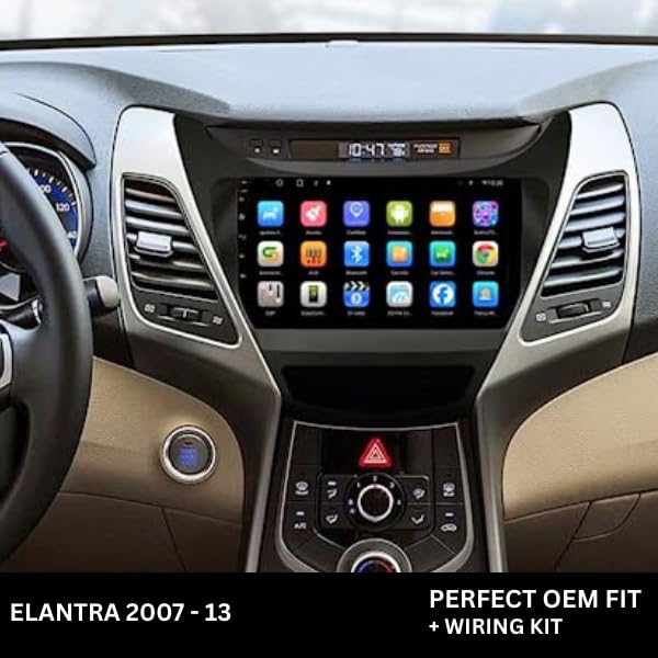 Android Stereo Frame 9 Inch (Suitable For Hyundai Elantra 2007-2013) with Power Cable Connector