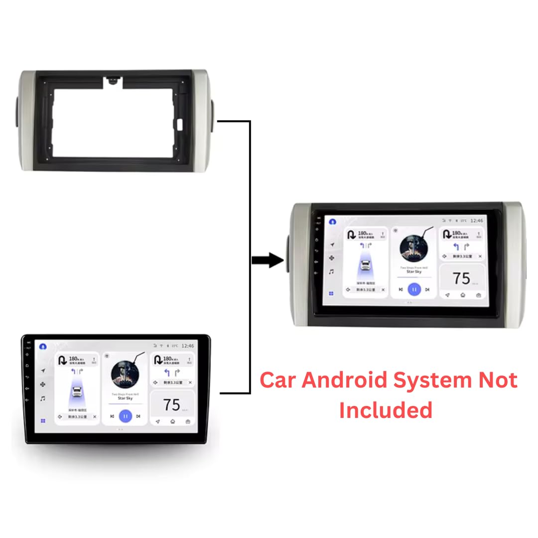 Android Frame 9 inch (Suitable for Base Model Toyota Innova Crysta 2016) Toyota Car Stereo Frame with Wiring