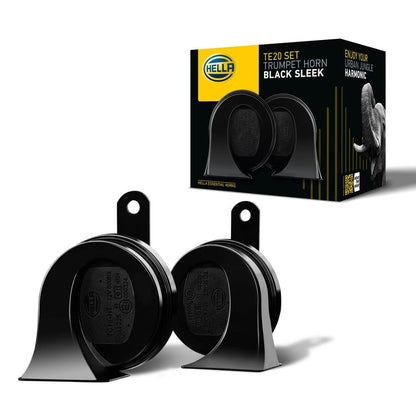HELLA 011225831 Black 12V BX Trumpet Horn Kit(Universal Fit)