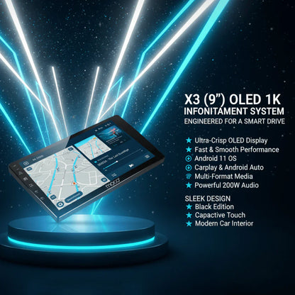MOCO X3 Android Stereo | 2GB RAM + 64GB Storage | Wireless Apple CarPlay & Android Auto | 9-Inch HD Touchscreen