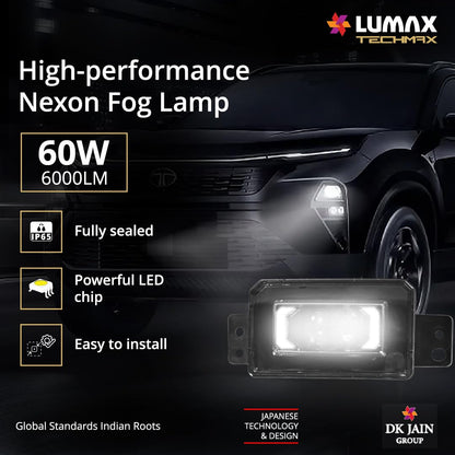 Lumax LED DRL Fog Lamp Wiring Kit for Nexon 2023 | Set of 2 Fog Lamps for Enhanced Visibility & Safety | Waterproof | Easy Installation